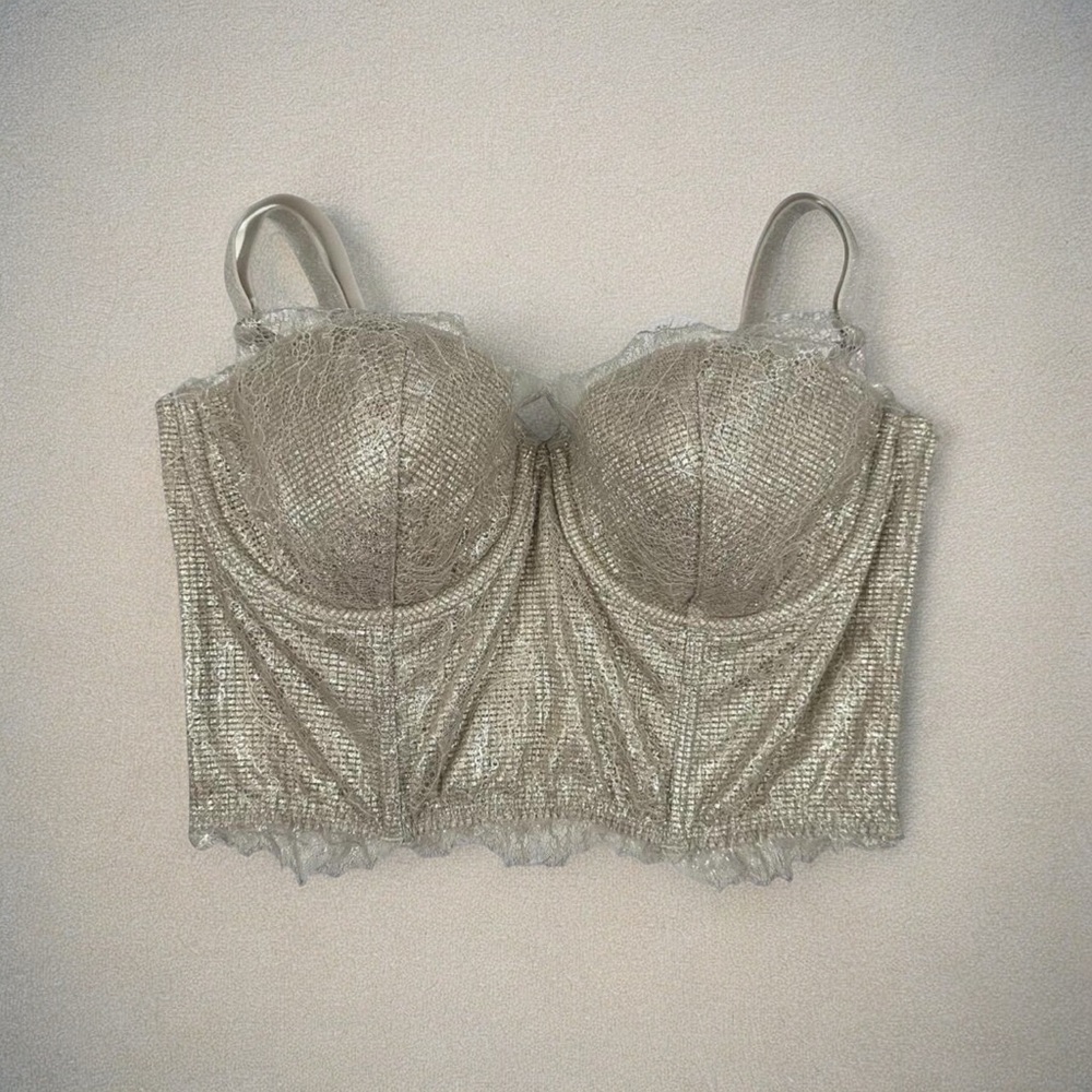 Victorias Secret Dream Angels Gold and Lace Bustier|Corset Top